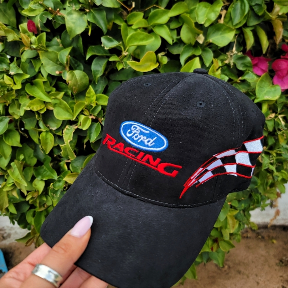 Vintage Holy grail Authentic Ford Racing Black Baseball Cap - black Suede